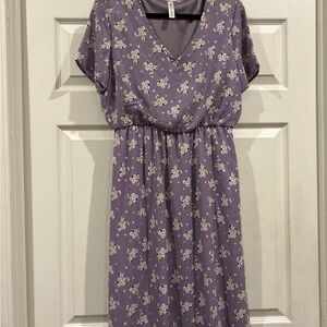 Vanilla Bay Lavender Floral Midi Dress